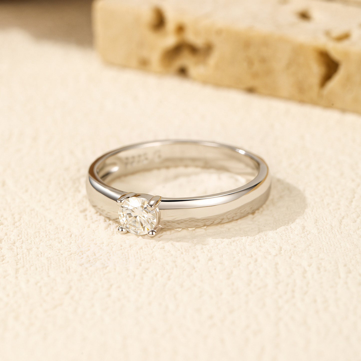 Classic Sterling Silver Moissanite Ring