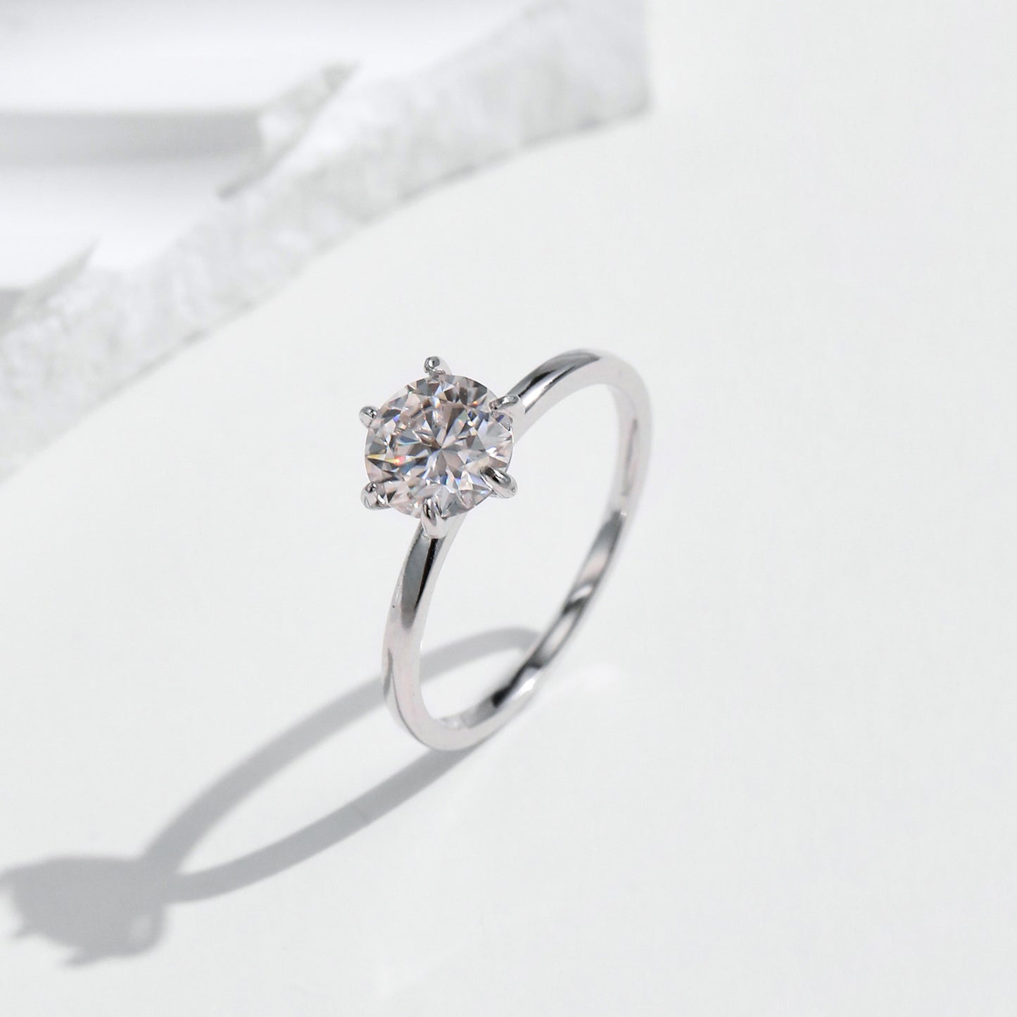 Classic 1 Carat Sterling Silver Moissanite Ring