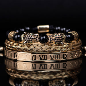 Leopard Head Combination Woven Bracelet