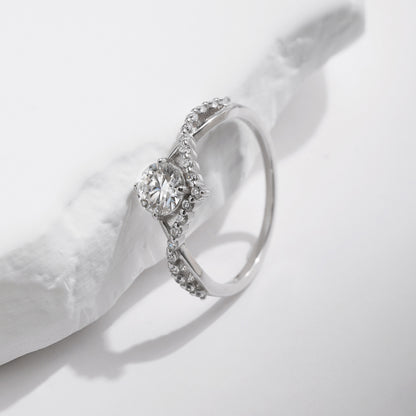 Crown Sterling Silver Moissanite Ring