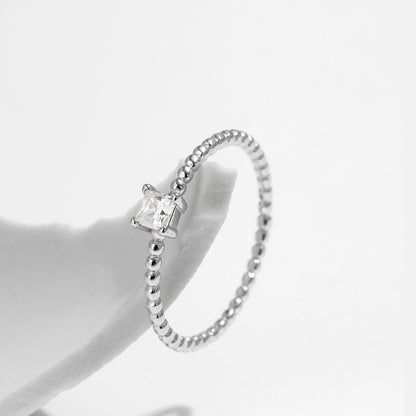 Sterling Silver Heart Moissanite Ring
