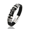 Metal Leather Bracelet - Black