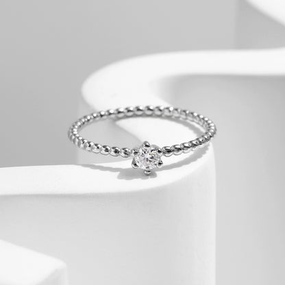 Sterling Silver Heart Moissanite Ring