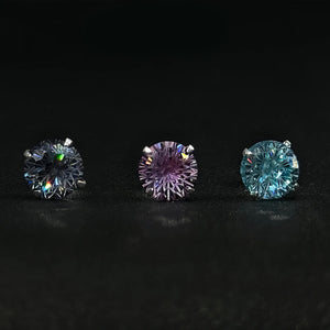 Sterling Silver Firework Cut Earrings