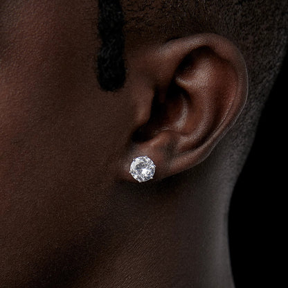 925 Silver Classic Round Zircon Earrings