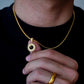 Sunflower Cat's Eye Pendant Necklace