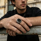 Vintage Black Onyx Open Ring