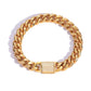 Electroplated 18K Gold Diamond Cuban Bracelet