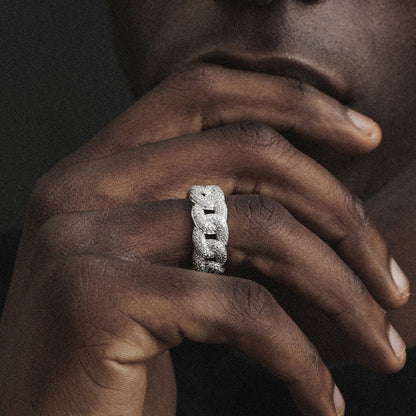 Cuban Ring With Full Diamonds