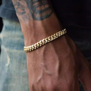 Electroplated 18K Gold Diamond Cuban Bracelet