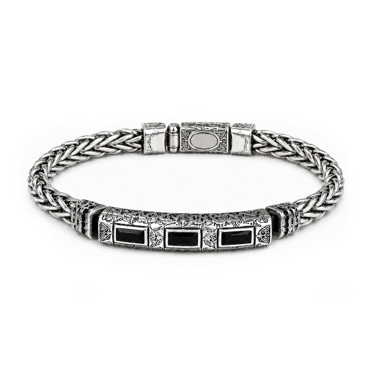 Vintage Engraved Woven Bracelet