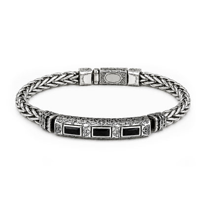 Vintage Engraved Woven Bracelet