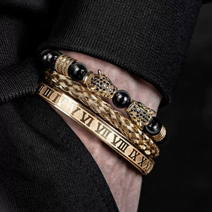 Leopard Head Combination Woven Bracelet