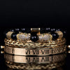 Leopard Head Combination Woven Bracelet - Gold + White Diamond