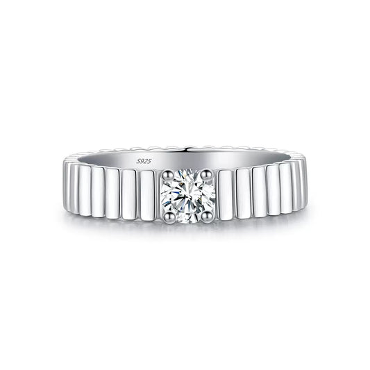 Sterling Silver Moissanite Diamond Ring