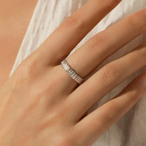 Sterling Silver Moissanite Diamond Ring