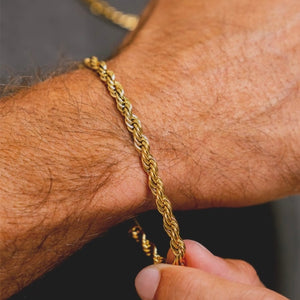18K Gold Twisted Chain Bracelet