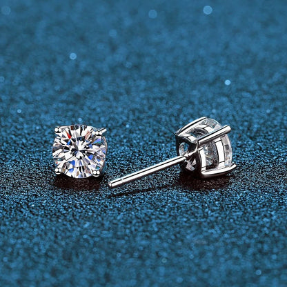 Sterling Silver Moissanite Stud Earrings