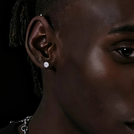 Sterling Silver Moissanite Stud Earrings