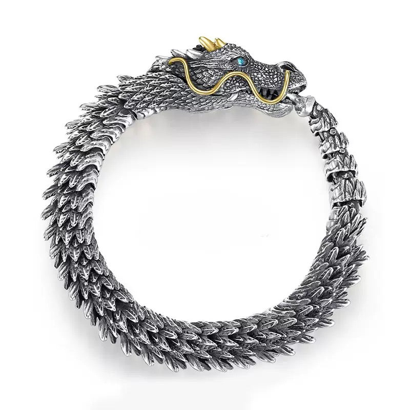 Silver-Plated Eastern Dragon Bracelet
