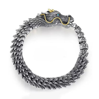 Silver-Plated Eastern Dragon Bracelet