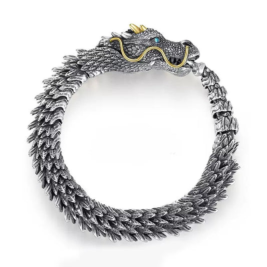 Silver-Plated Eastern Dragon Bracelet