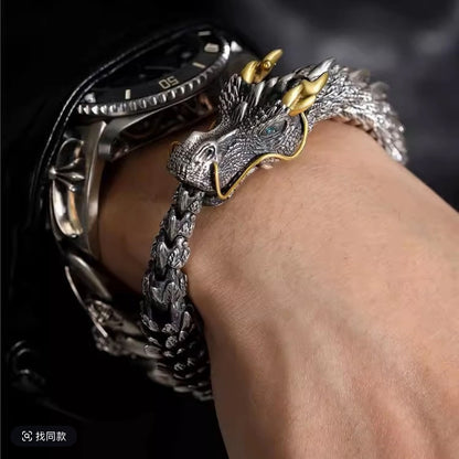 Silver-Plated Eastern Dragon Bracelet
