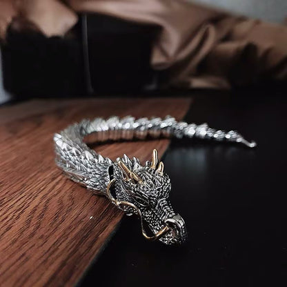 Silver-Plated Eastern Dragon Bracelet