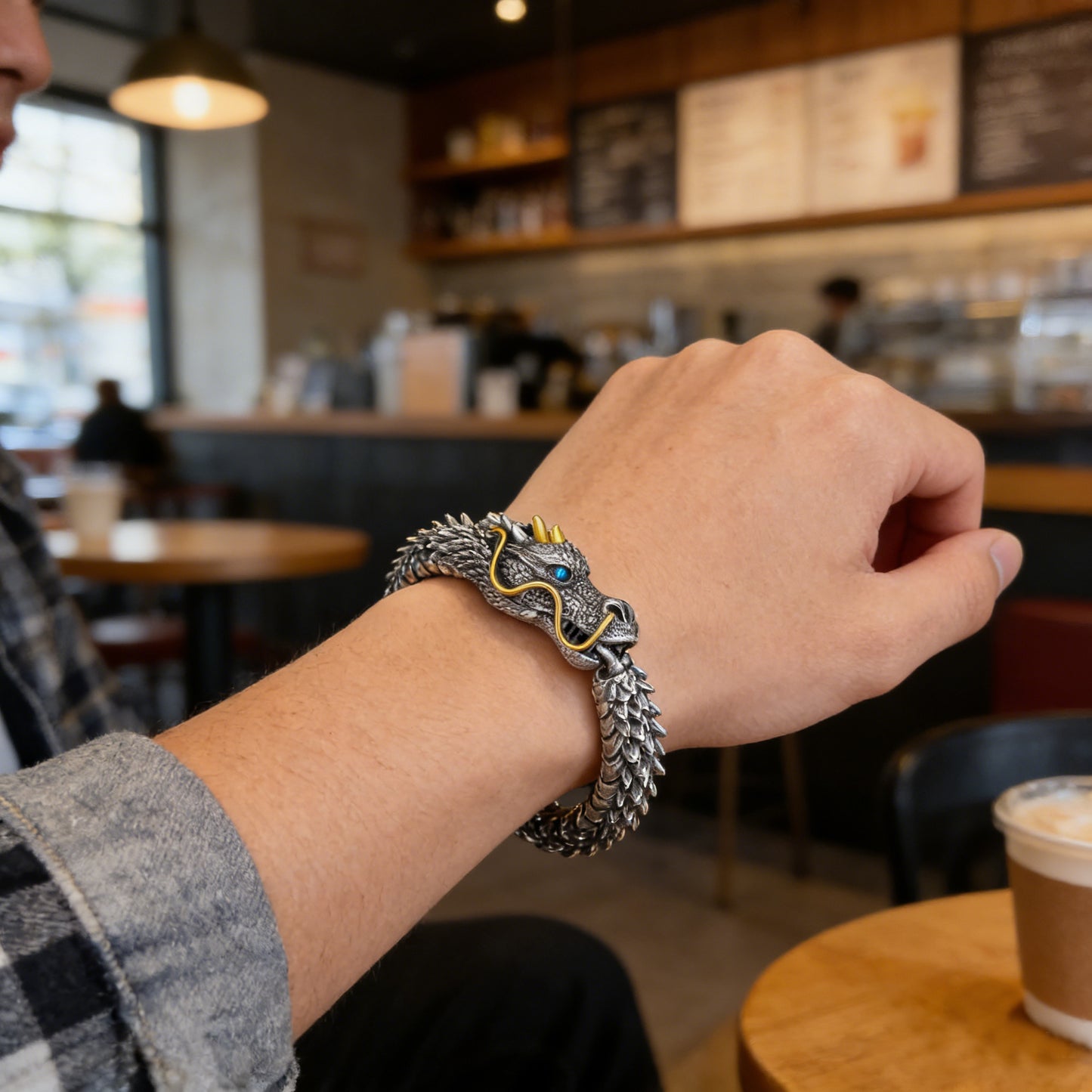 Silver-Plated Eastern Dragon Bracelet