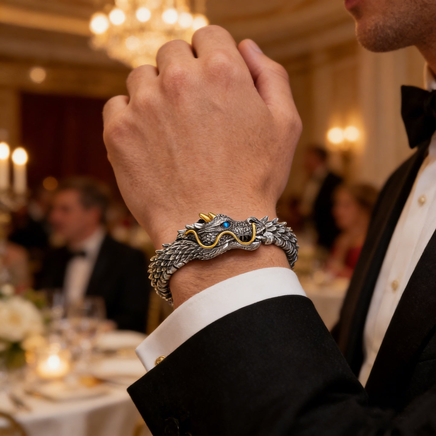 Silver-Plated Eastern Dragon Bracelet