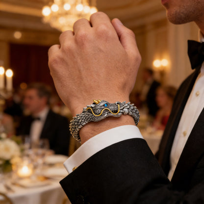Silver-Plated Eastern Dragon Bracelet