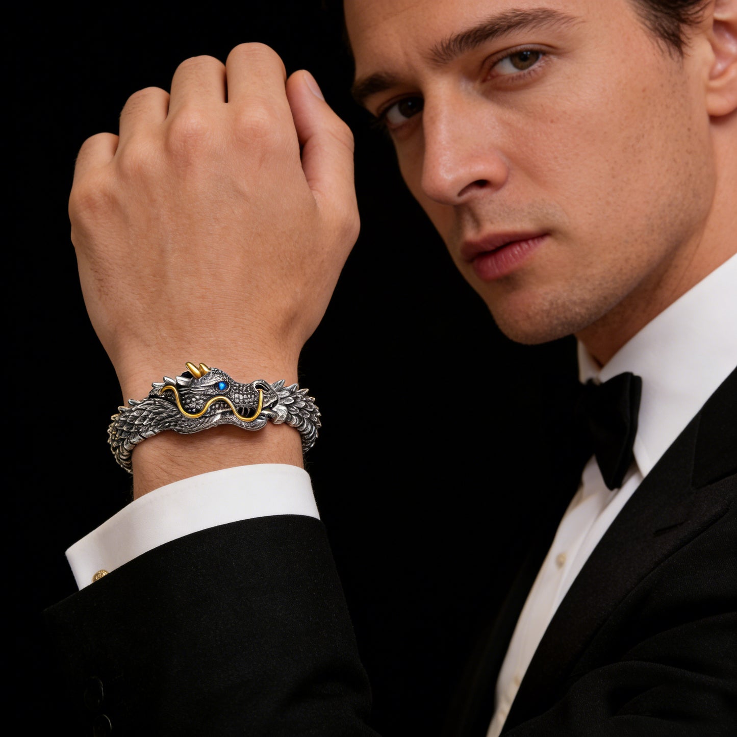 Silver-Plated Eastern Dragon Bracelet