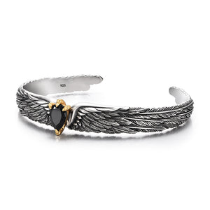 Vintage Black Onyx Eagle Wing Bracelet
