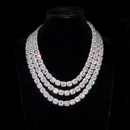 12mm Ice Crystal Square Tennis Chain