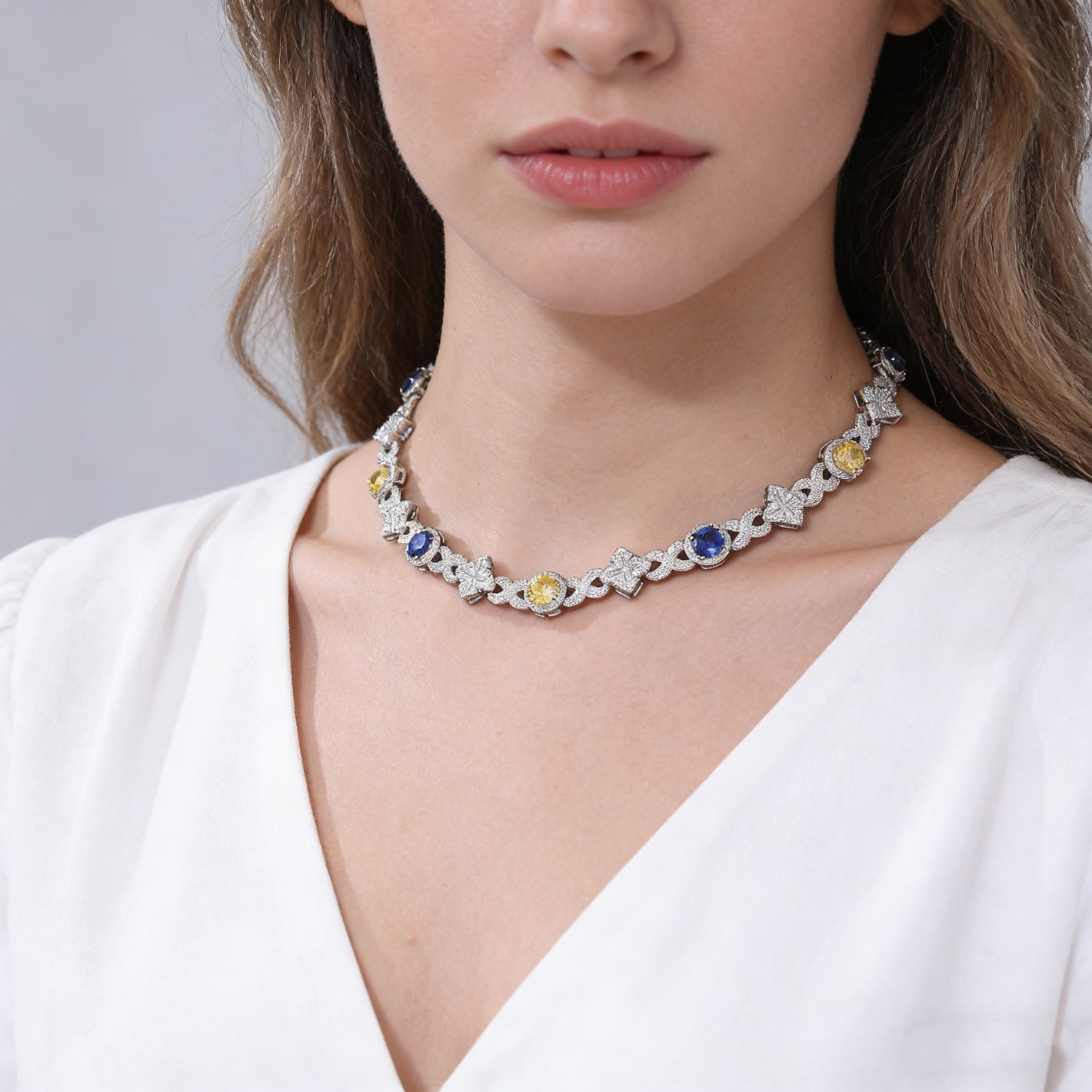 Two-Tone Gemstone Necklace