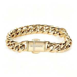 Diamond Cross Cuban Bracelet