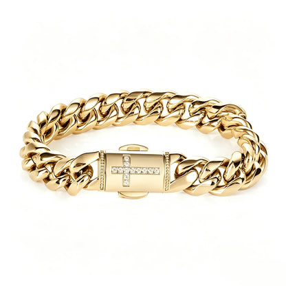 Diamond Cross Cuban Bracelet