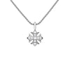 Cross Flower Pendant Necklace - White Gold