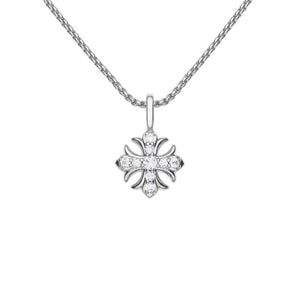 Cross Flower Pendant Necklace