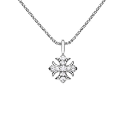 Cross Flower Pendant Necklace