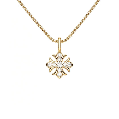 Cross Flower Pendant Necklace