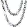 Three-Dimensional Cutting Cuban Chain - Silver