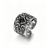 Vintage Engraved Silver Ring - Silver