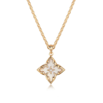 14K Gold Four-Leaf Clover Necklace