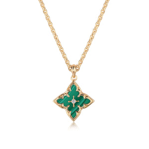 14K Gold Four-Leaf Clover Necklace