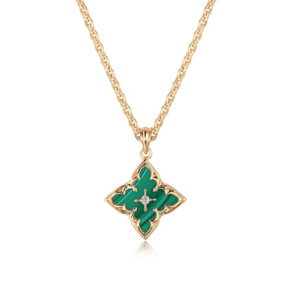 14K Gold Four-Leaf Clover Necklace