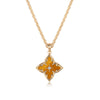 14K Gold Four-Leaf Clover Necklace - Tiger's Eye