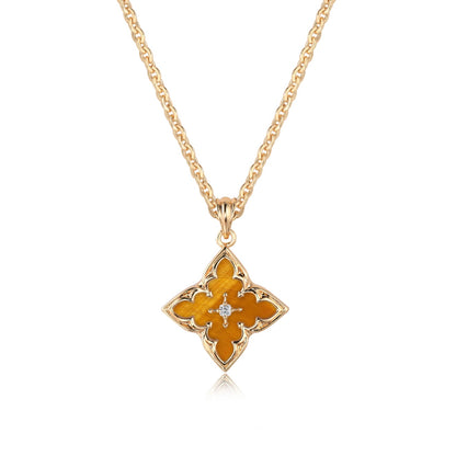 14K Gold Four-Leaf Clover Necklace