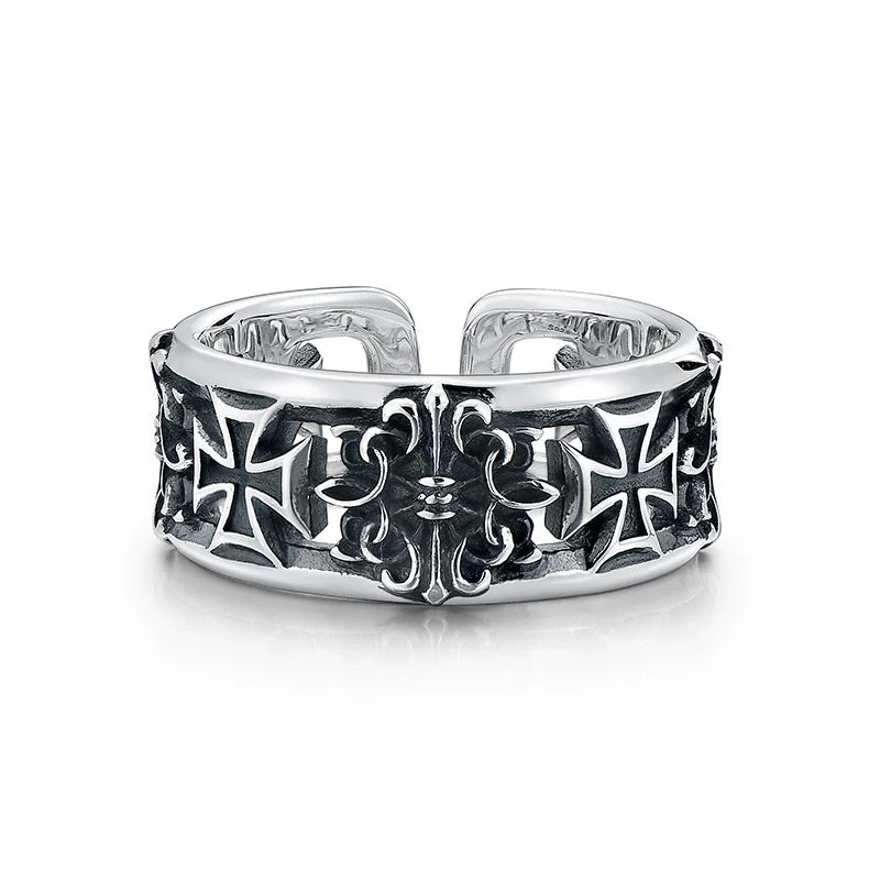 Vintage Cross Ornate Open Ring