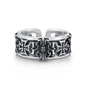 Vintage Cross Ornate Open Ring